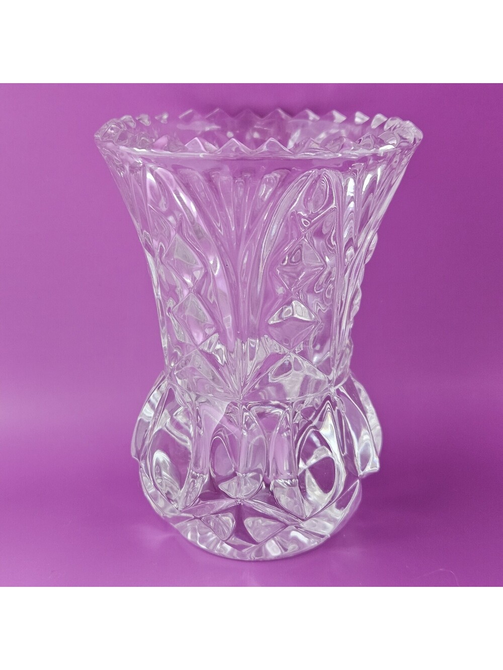 Vintage Kristal Zajecar 24% Lead Crystal  Bud Vase 4" Tall Or Toothpick Holder